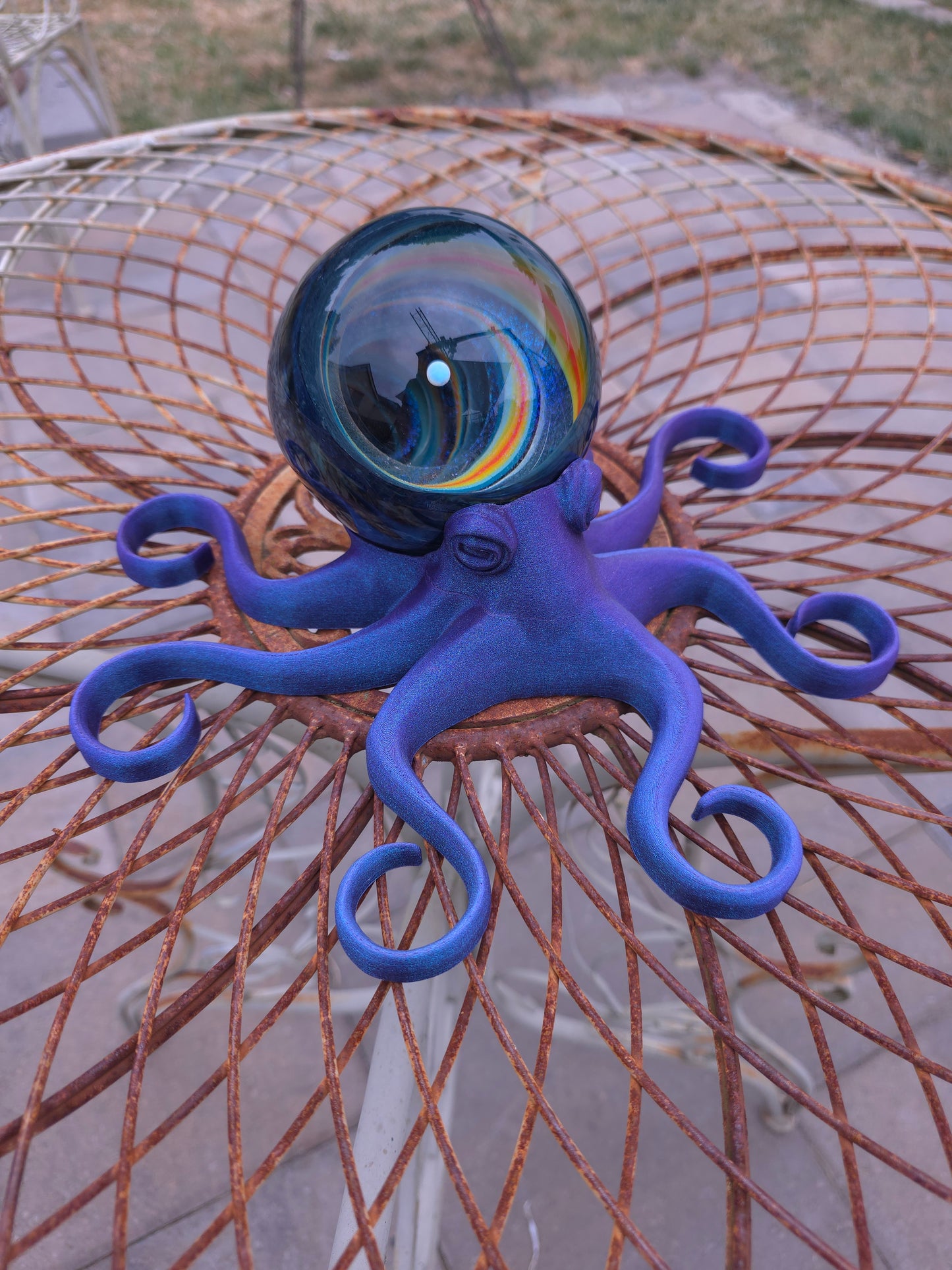 4" Marble with Octopus Base